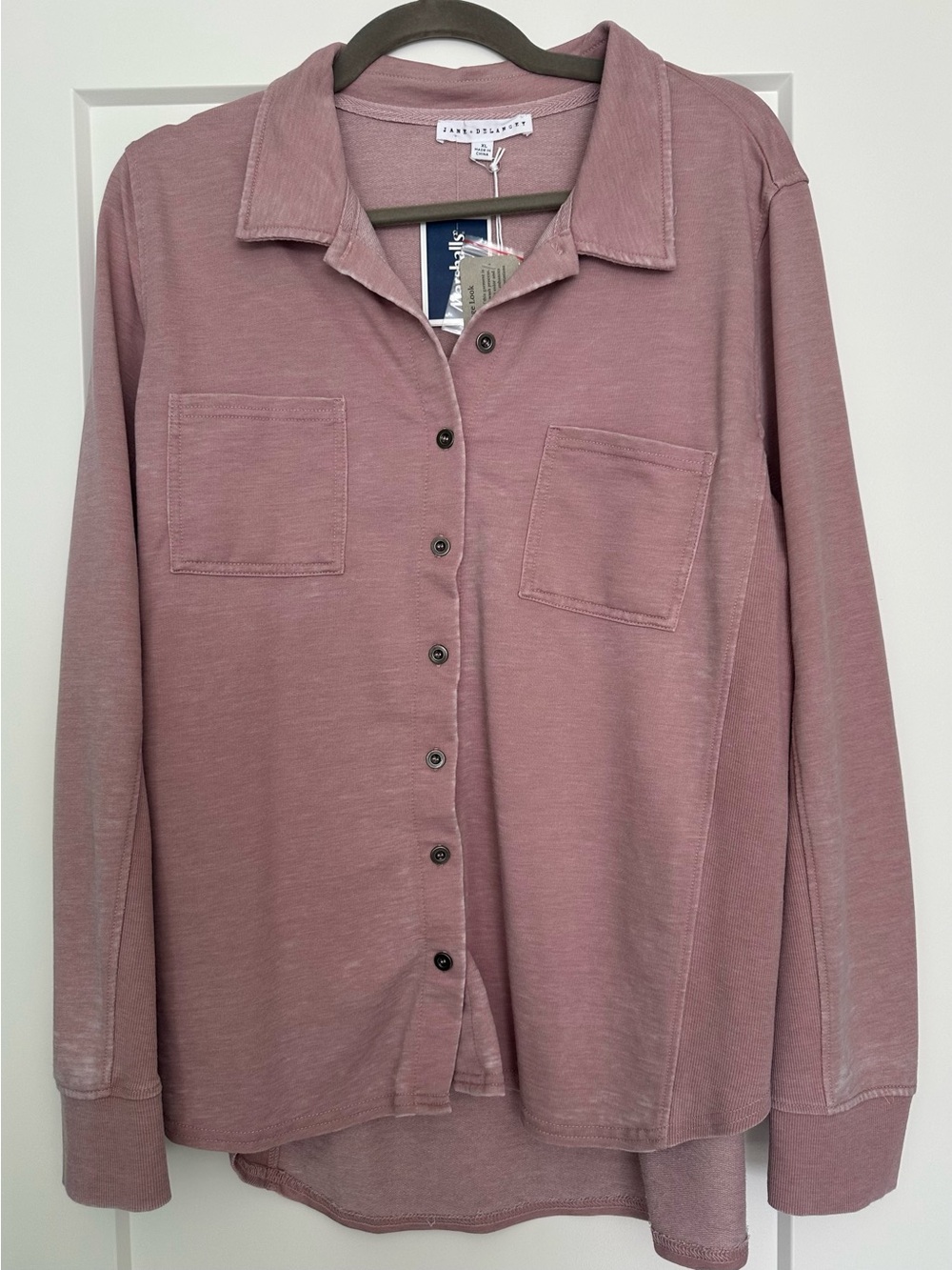 Jane + Delancey Long-Sleeve Button-Up Shirt in Dusty Rose